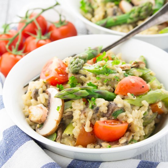 Asparagus & Mushroom Risotto