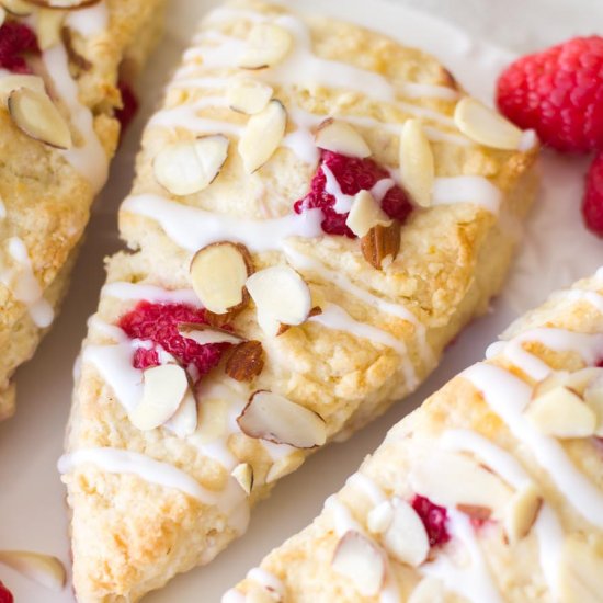 Raspberry Almond Cream Scones