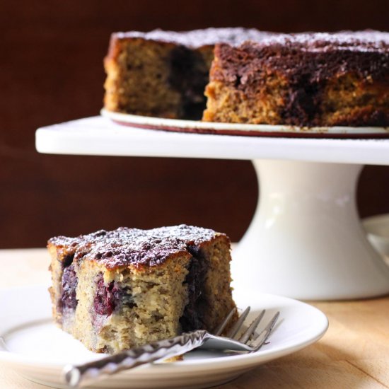 Hazelnut Banana Cherry Cake