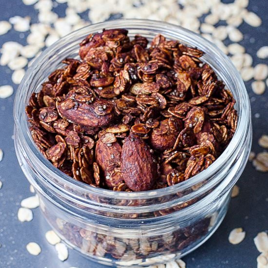 Chocolate Almond Chia Granola