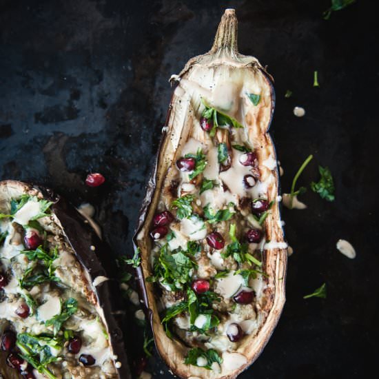 Roasted Eggplant with Silan Tahini