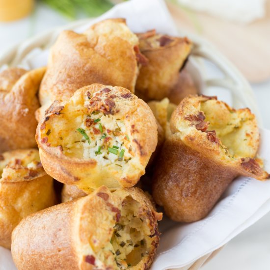 Bacon and Goat Cheese Popovers