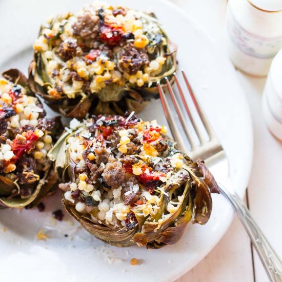 Tuscan-Inspired Stuffed Artichokes