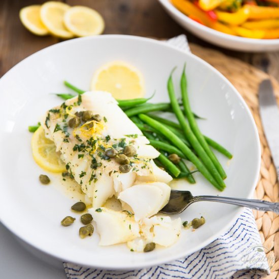 Lemon Caper Baked Cod