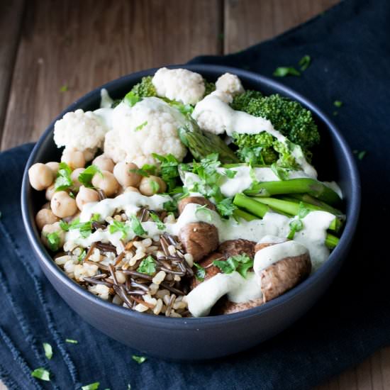 Roasted Veggie Rice Buddha Bowl