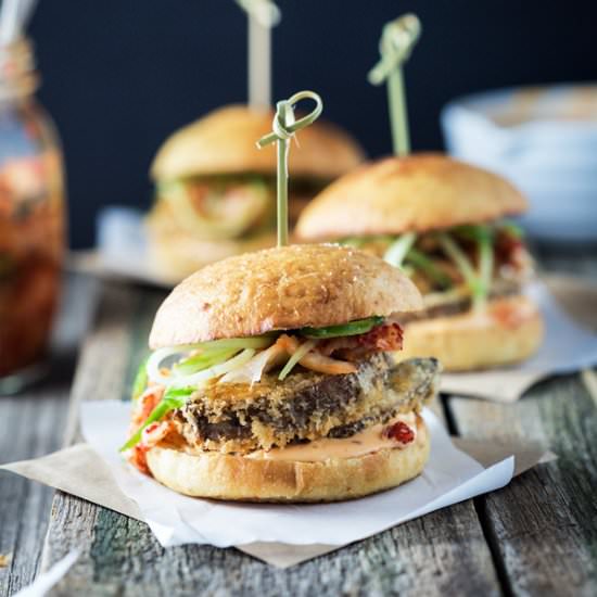 Kimchi Mushroom Burgers