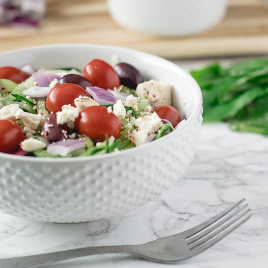 Spiralized Greek Salad