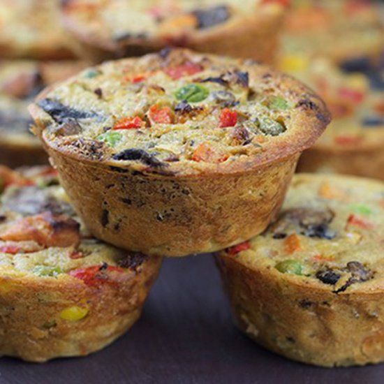 Mini Chickpea Veggie Quiches