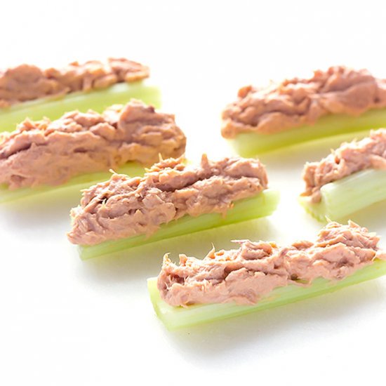 Buffalo Tuna Salad Stuffed Celery