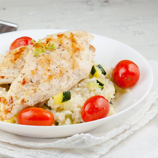 Grilled Chicken Risotto