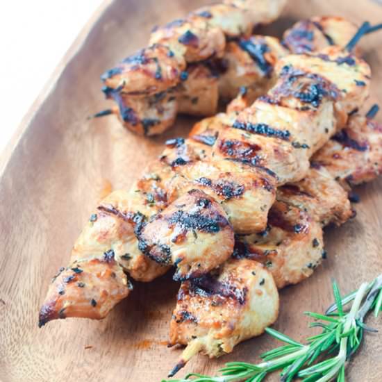 Rosemary Dijon Turkey Kabobs