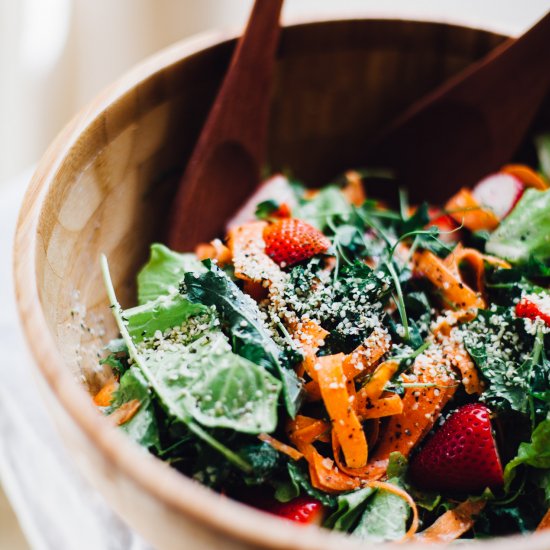 Strawberry Salad with Hemp Dressing