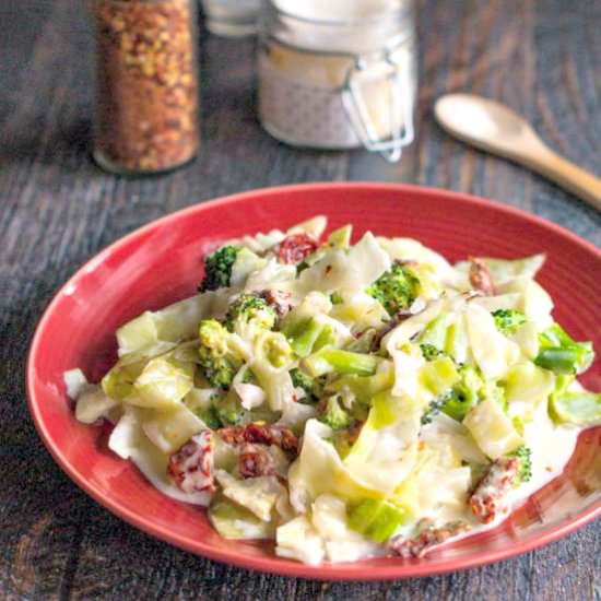 Creamy Sun Dried Tomato Cabbage