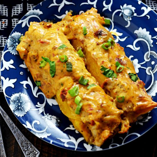 Creamy Chipotle Chicken Enchiladas