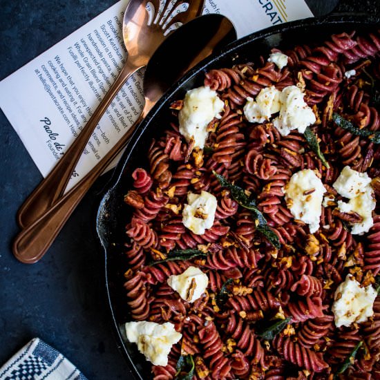 Beet Fusilli with Balsamic Butter