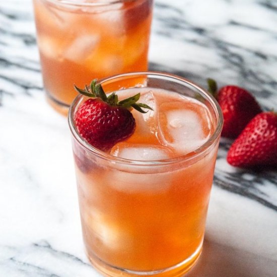 Strawberry Ginger Kombucha Cocktail