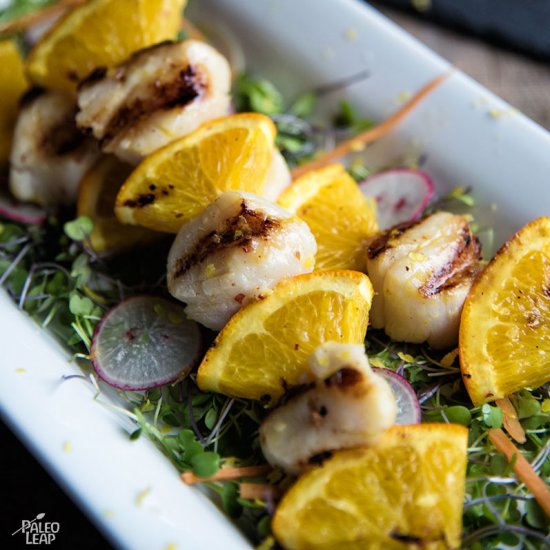 Grilled Scallop & Orange Skewers