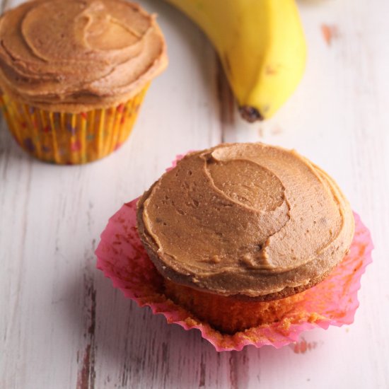 Caramel Banana Cupcakes