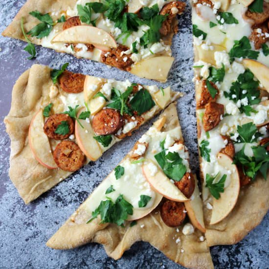 Chorizo, Apple, and Cotija Cheese Pizza