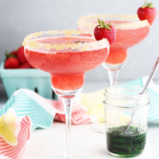 Strawberry Margaritas with Jalapeno