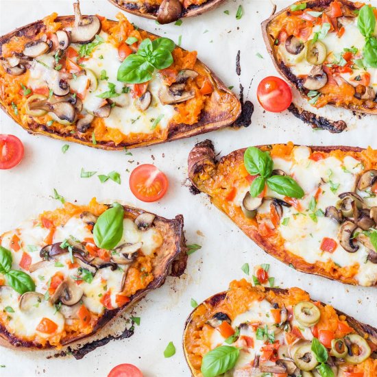 Pizza Stuffed Sweet Potatoes