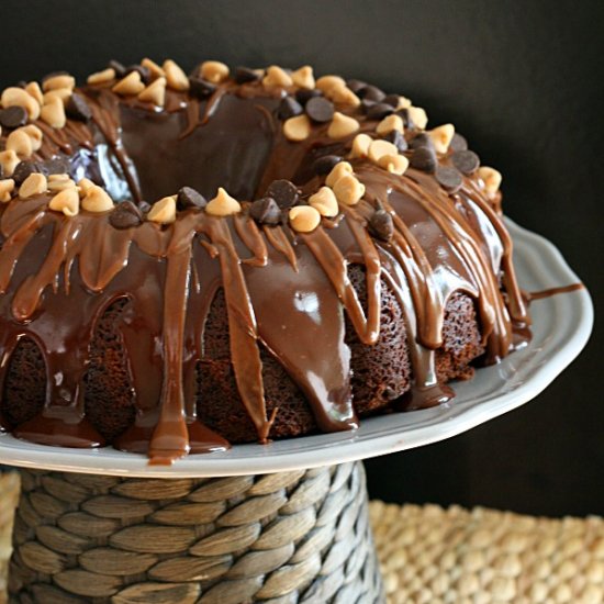 Chocolate Peanut Butter Bundt Cake