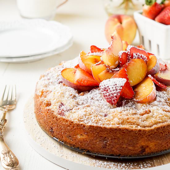 Strawberry & Peach Coffee Cake