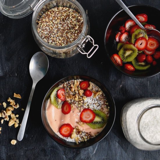 Mango and Strawberry Smoothie Bowl