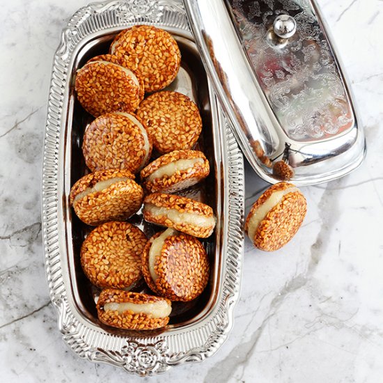 Sesame Cookies with Halva Filling