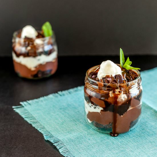 Fudge Brownie Lava Parfaits