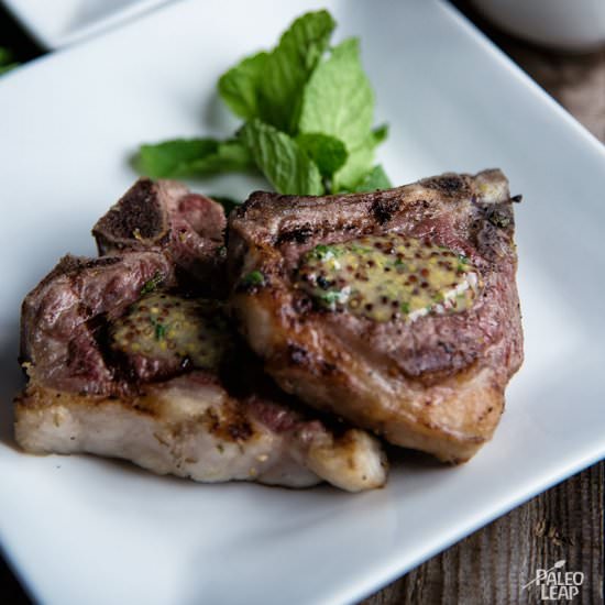 Lamb Chops w/ Mint & Dijon Sauce