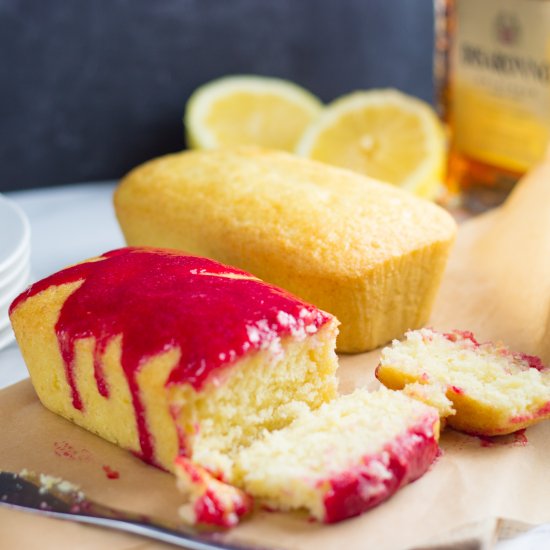 Lemon Cake with Raspberry Amaretto