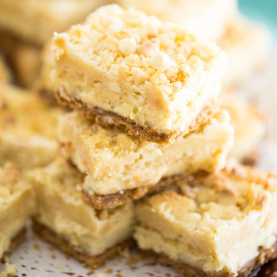 White Chocolate Lemon Cheesecake Bars