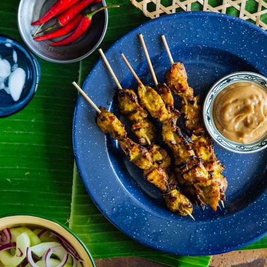 Chicken Satay with Peanut Sauce