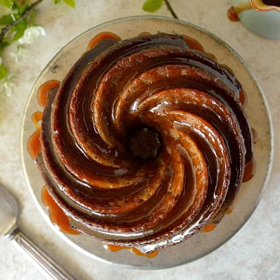 Banana Rum Caramel Bundt Cake