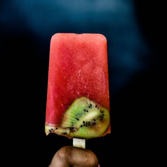 Rose, Watermelon and Kiwi Popsicle