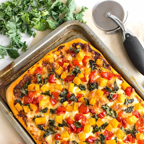 Spicy butternut squash pizza