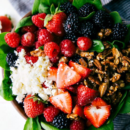 Triple Berry Spinach Salad