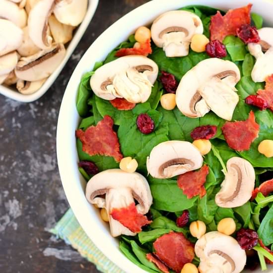 Cranberry Mushroom Spinach Salad