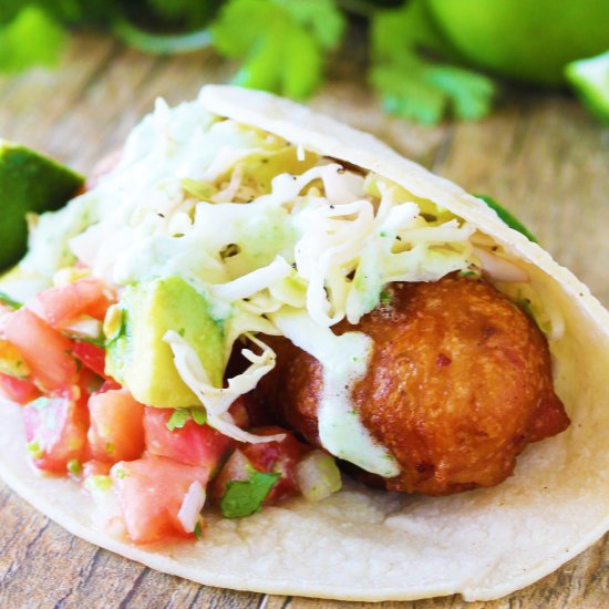 Battered Cod Fish Tacos