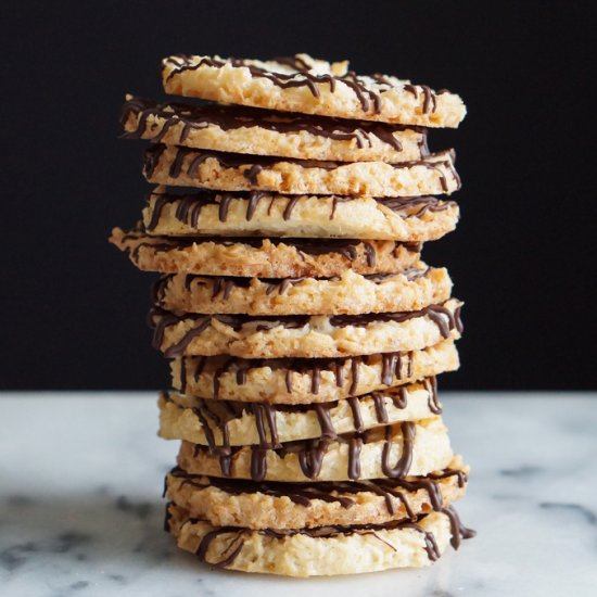 Crispy Coconut Chocolate Snaps