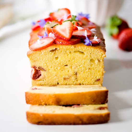 Roasted Strawberry Pound Cake