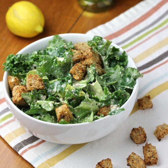 Vegan Kale Caesar Salad