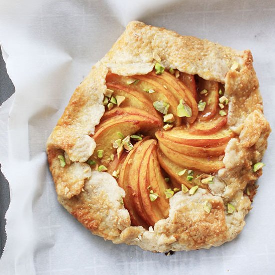 Peach Galette with Pistachios