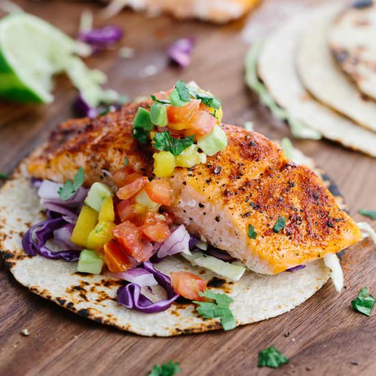 Maple Chipotle Salmon Tacos