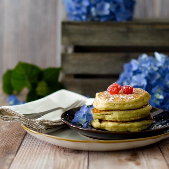 Ricotta lemon poppy seed pancakes