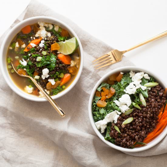 Turmeric Lentil Kale: Soup to Salad