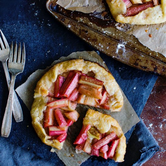 Rustic Mini Rhubarb Galettes