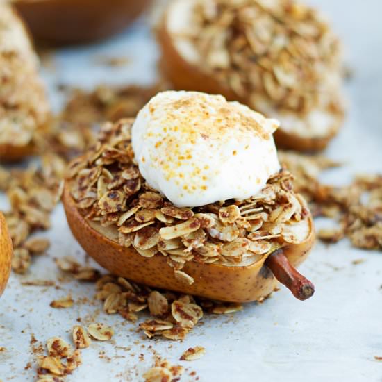 Coconut Sugar Cinnamon Baked Pears