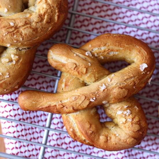 Soft Rye Pretzels